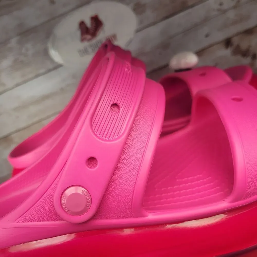 Crocs Mega Crush Slingback High Women's Size 7 Pink Platform Sandals